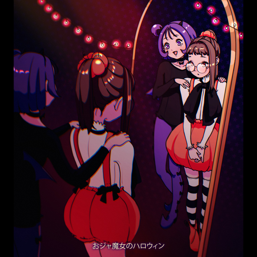2girls, absurdres, black_bow, black_choker, bow, brown_eyes, brown_hair, choker