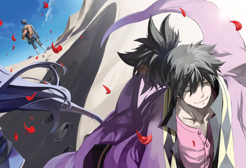 1girl, ayumiso, black_hair, casey_(tov), closed_eyes, damuron_atomaisu, dual_persona, gloves
