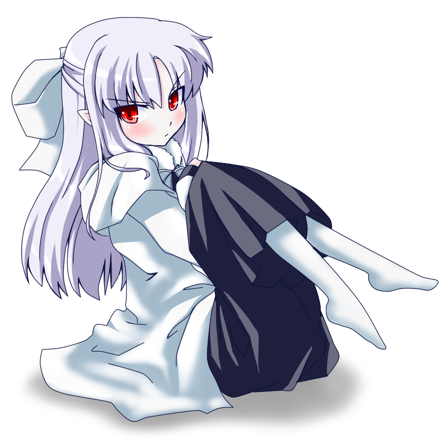 bad_id, blush, bow, dress, elf, grune, loli, long_hair
