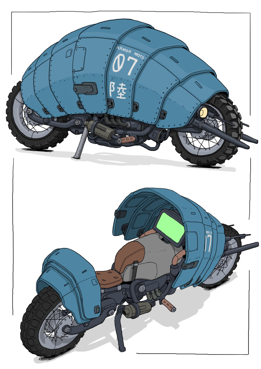 absurdres, animal-themed_vehicle, armored_vehicle, gatling_santouhei, ground_vehicle, highres, isopod, kickstand