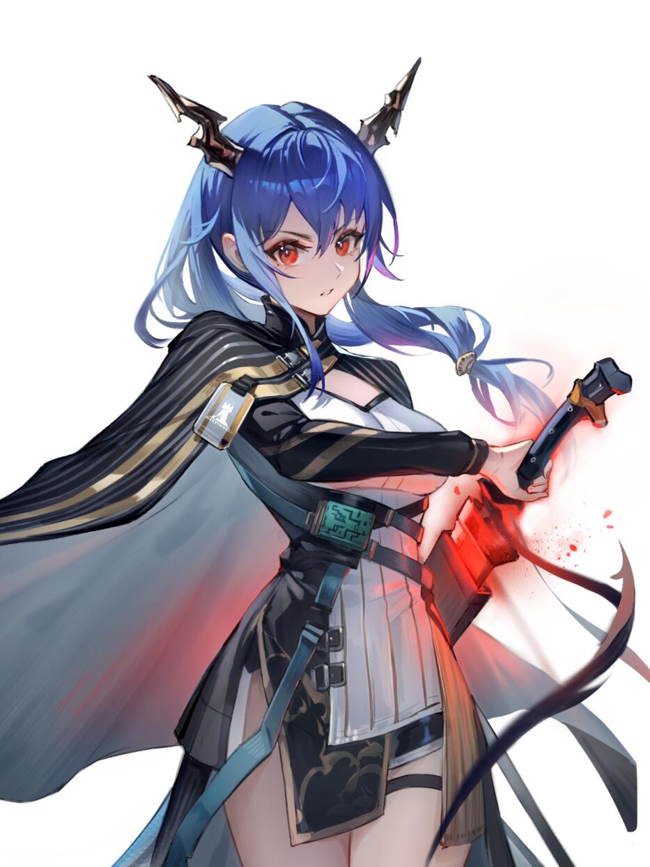 1girl, alternate_costume, arknights, bangs, bilibilida, black_cape, black_dress, black_footwear