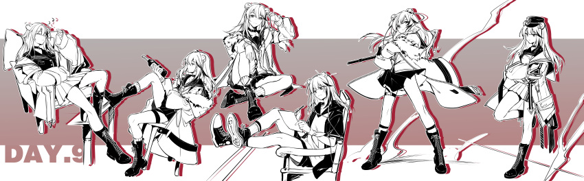 1girl, absurdres, animal_ears, animal_print, arknights, bear_ears, boots, bottle