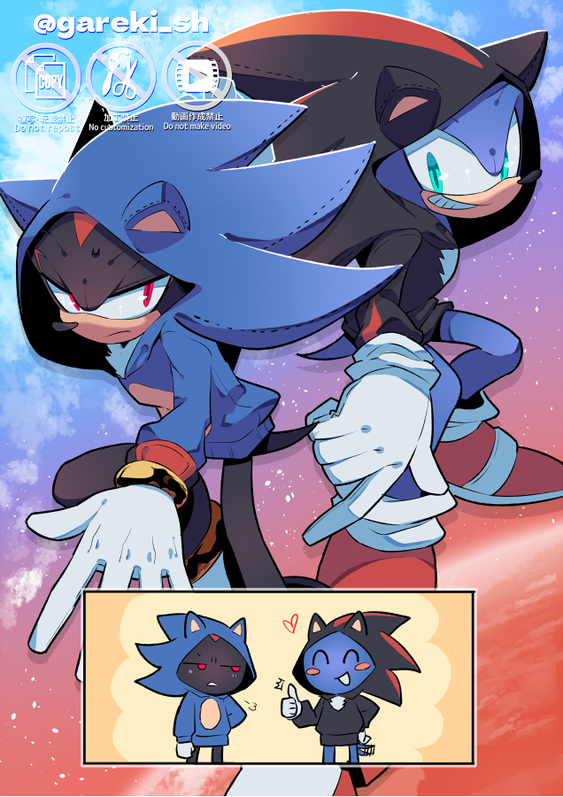 2boys, alternate_eye_color, animal_ears, animal_nose, aqua_eyes, artist_name, black_footwear, black_fur