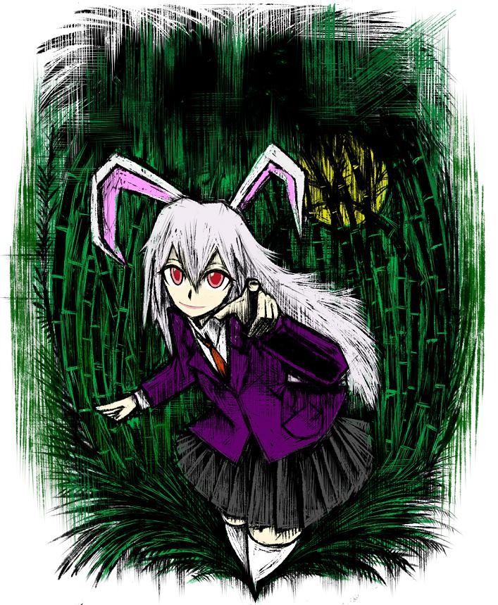 aouji, blazer, bunny_ears, long_hair, necktie, rabbit_ears, red_eyes, reisen_udongein_inaba