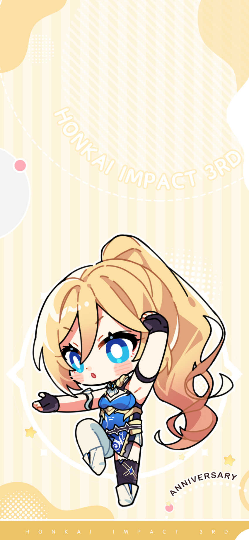 1girl, armpits, bianka_durandal_ataegina, bianka_durandal_ataegina_(dea_anchora), blonde_hair, blue_eyes, blush, chibi