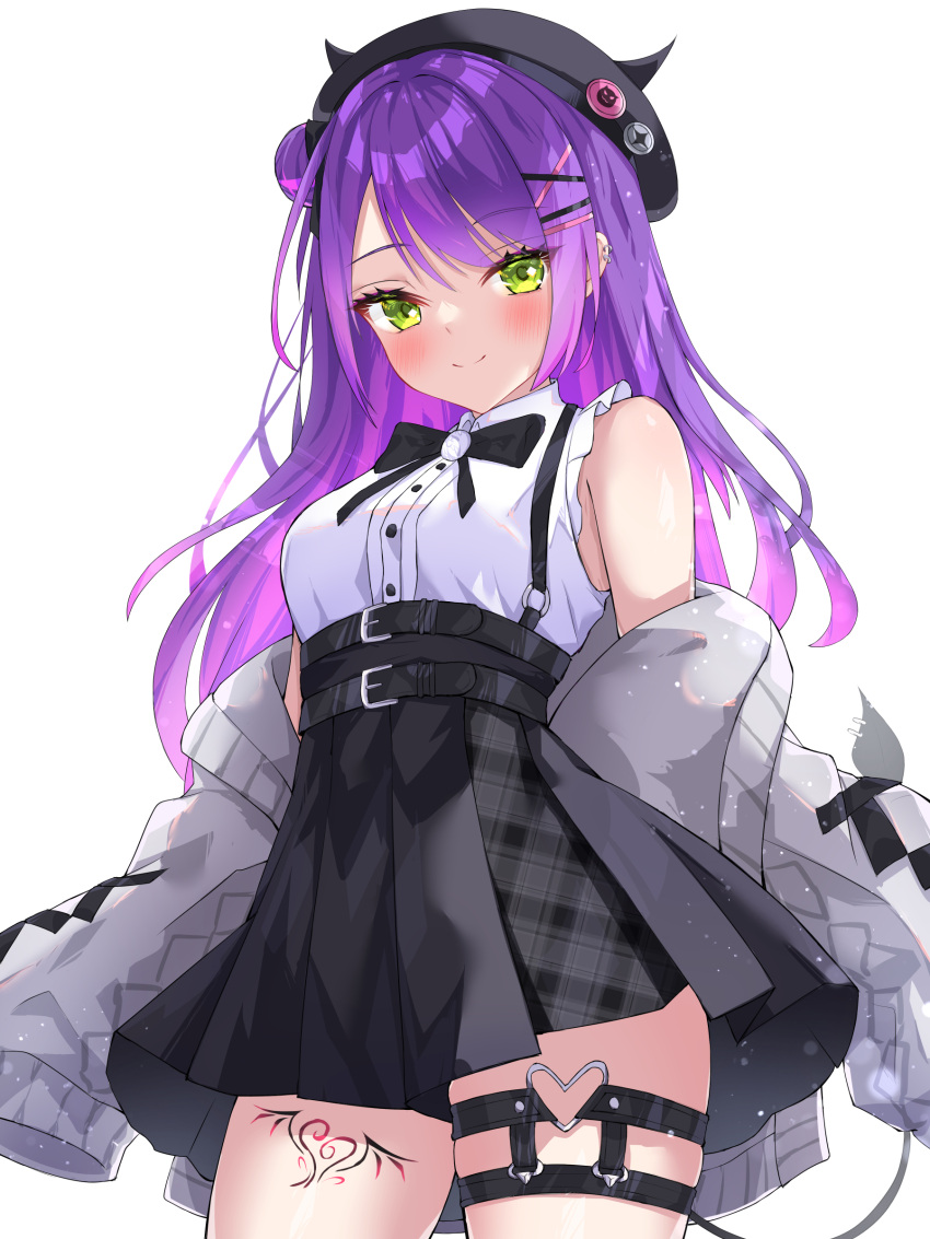 1girl, absurdres, auroraescientia, bare_shoulders, belt, beret, black_belt, black_bow