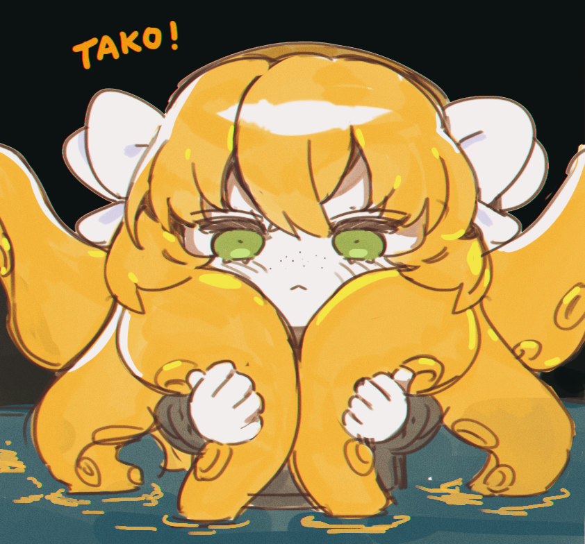 1girl, :<, brown_hairband, closed_mouth, commentary, freckles, green_eyes, hair_ribbon