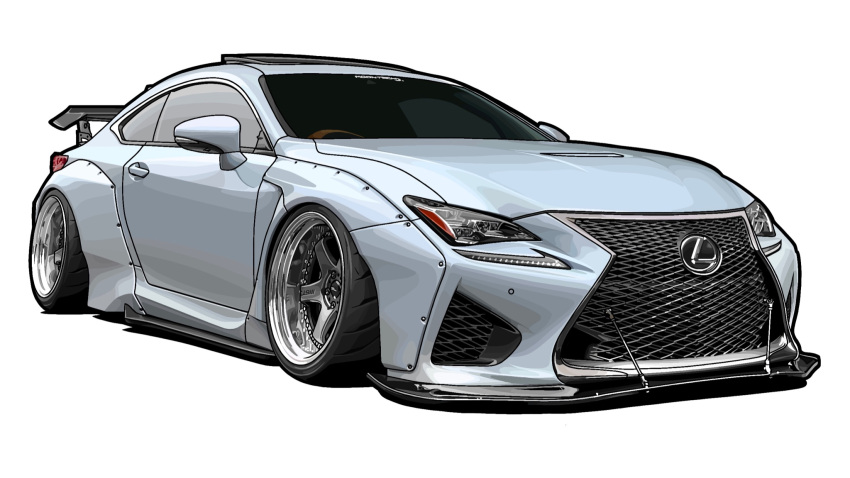 car, highres, kaizou-sha_no_illust_bot, lexus, lexus_rc_f, motor_vehicle, no_humans, original