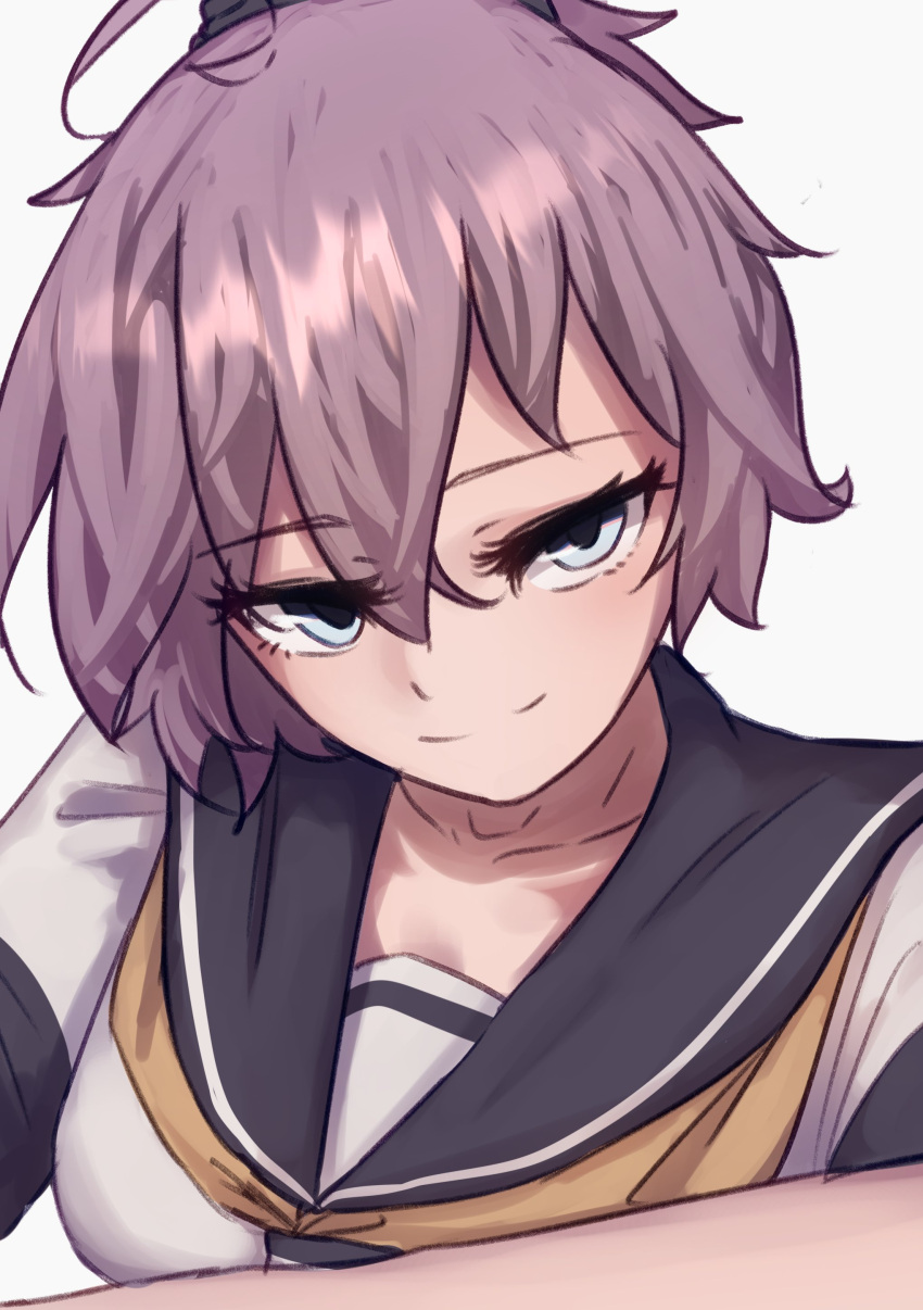 1girl, absurdres, aoba_(kancolle), commentary_request, green_eyes, grey_sailor_collar, highres, ikadamo