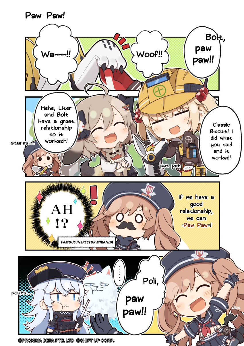 absurdres, animal_ears, belt, biscuit_(nikke), black_dress, blonde_hair, blue_eyes, blue_headwear