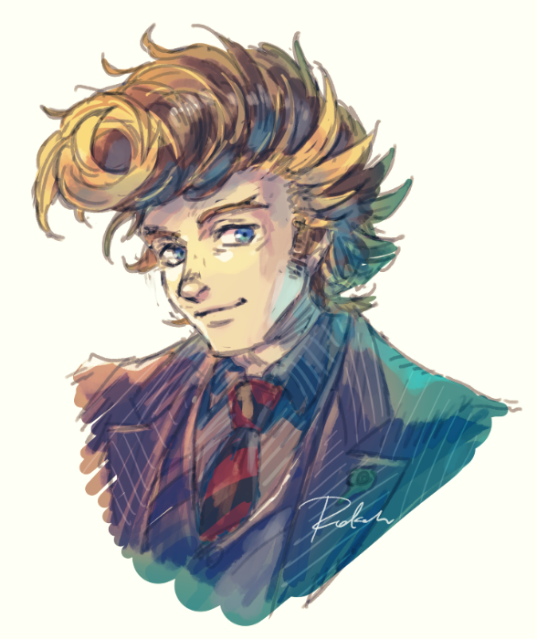 1boy, blue_eyes, brown_hair, collared_shirt, duel_monster, formal, hashibi_rokou, male_focus