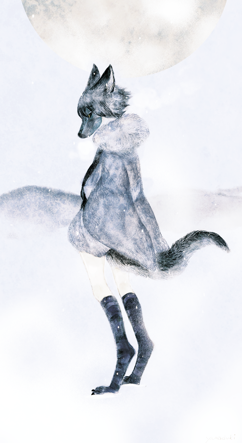 1boy, androgynous, animal_ears, animal_feet, black_hair, black_sclera, claws, colored_sclera