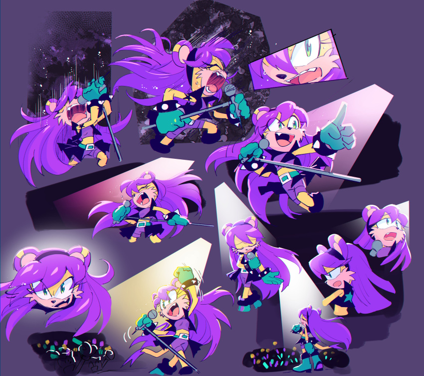 6+girls, absurdres, black_hairband, concert, drawloverlala, fang, furry, furry_female