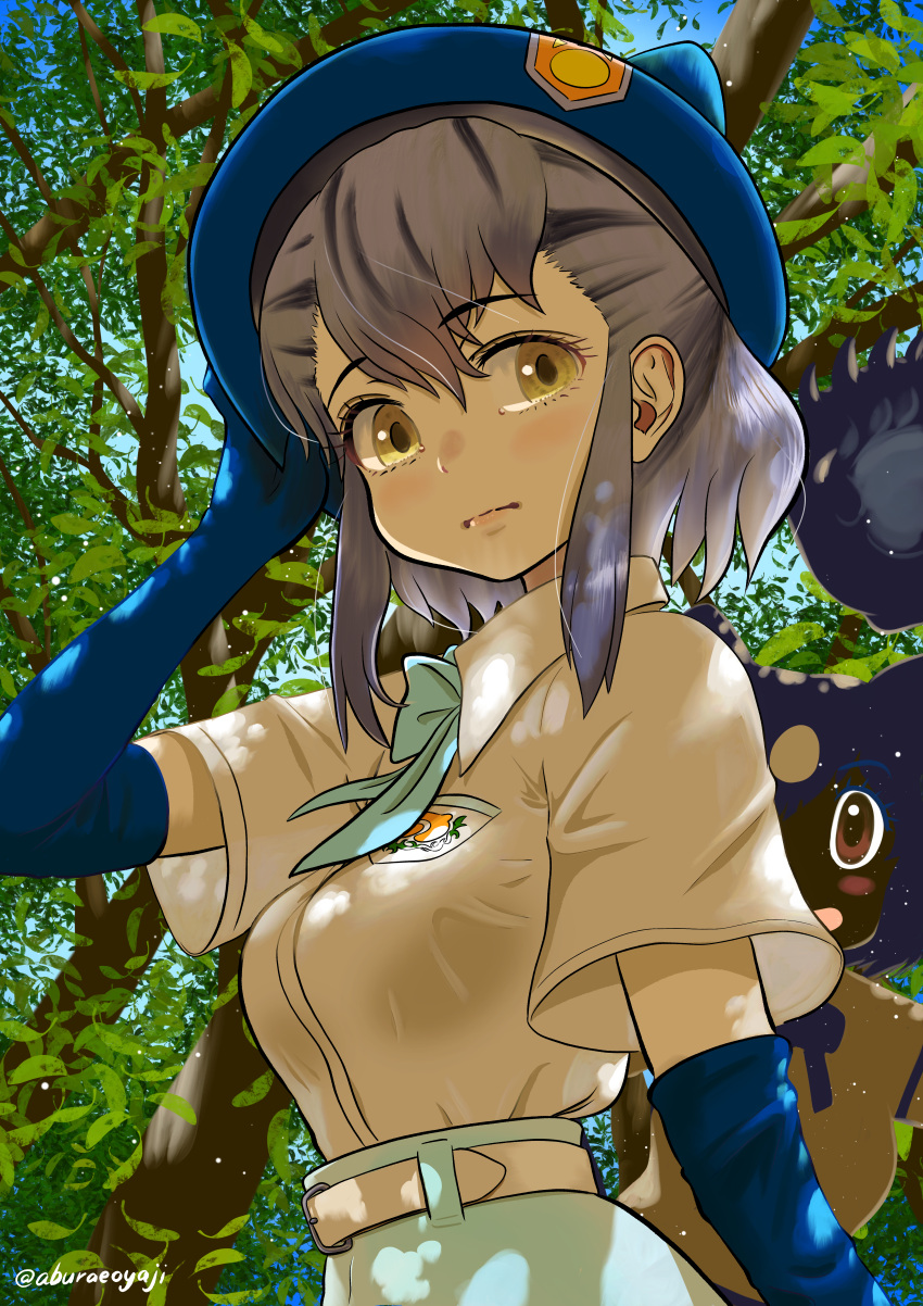 2girls, absurdres, aburaeoyaji, alternate_skin_color, animal_ears, bear_ears, bear_girl, bear_paw_hammer