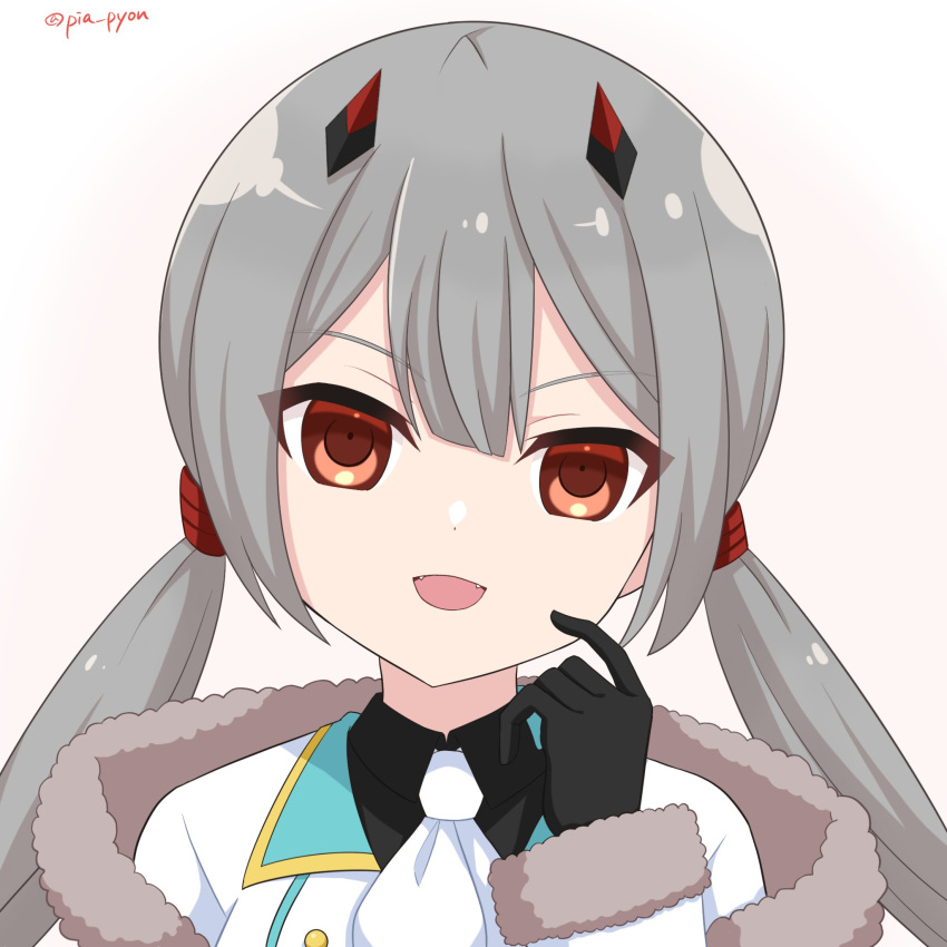 1girl, assault_lily, black_gloves, black_shirt, blunt_bangs, buttons, capelet, collared_shirt