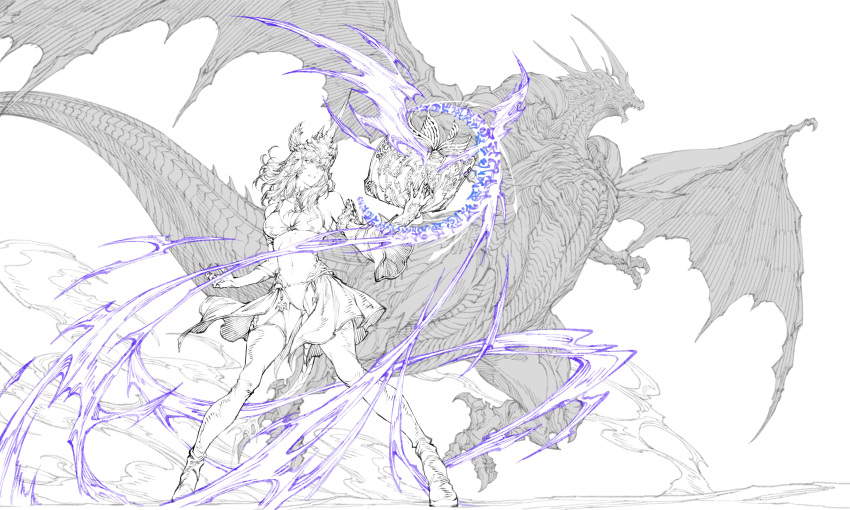 1girl, absurdres, au_ra, avatar_(ff14), bahamut_(final_fantasy), bikini, book, boots