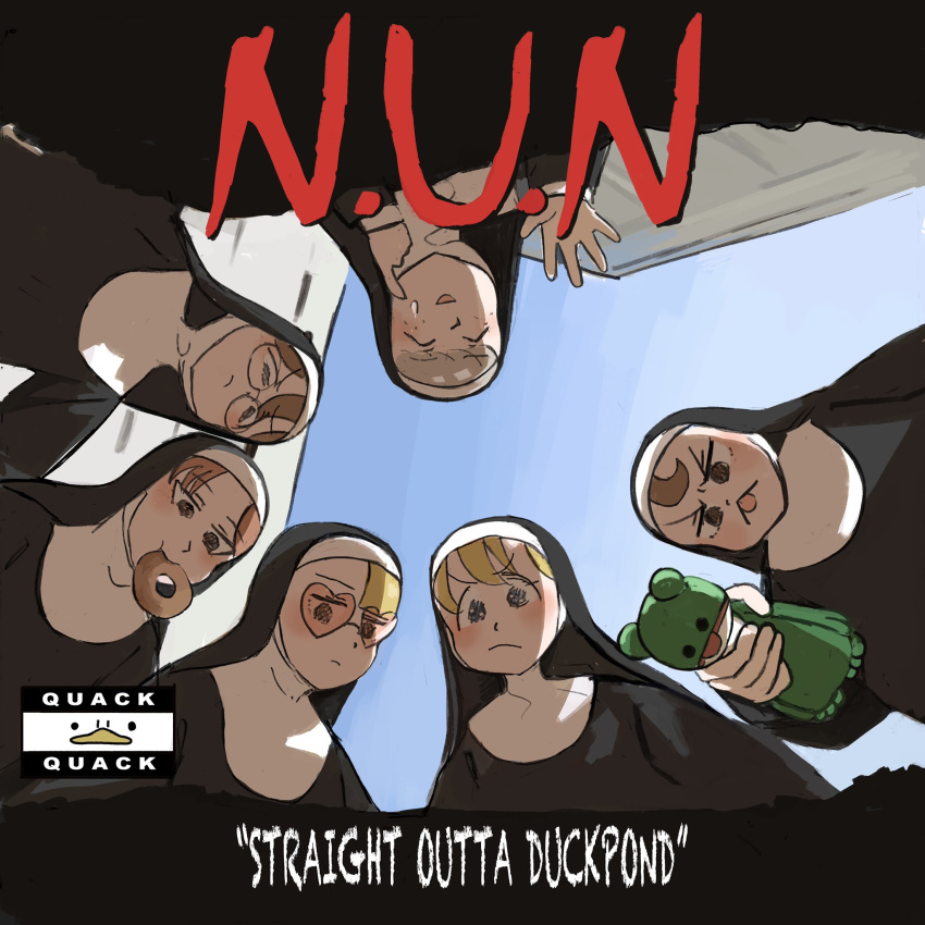 6+girls, ^_^, album_cover_redraw, blonde_hair, blue_eyes, brown_eyes, brown_hair, catholic
