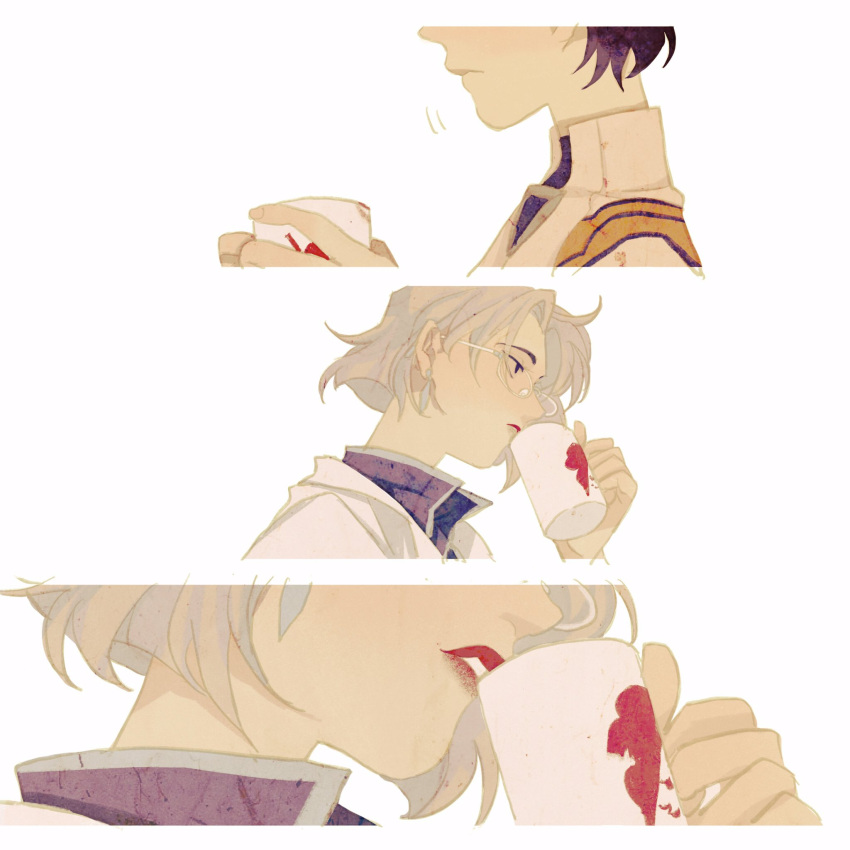 2girls, akagi_ritsuko, closed_mouth, cup, glasses, highres, holding, holding_cup