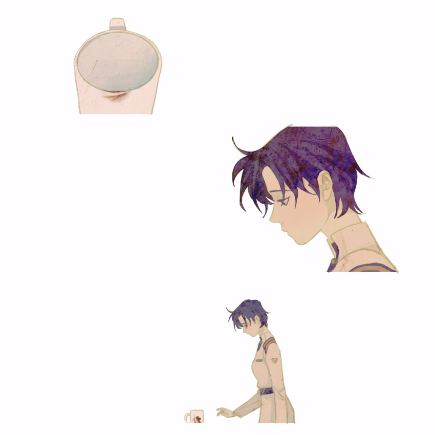 1girl, cup, highres, ibuki_maya, lipstick_mark, luoman19921, neon_genesis_evangelion, short_hair