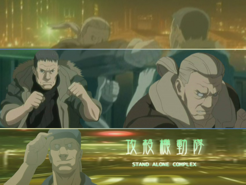 batou, fight, ghost_in_the_shell, ghost_in_the_shell_stand_alone_complex, streets, tagme