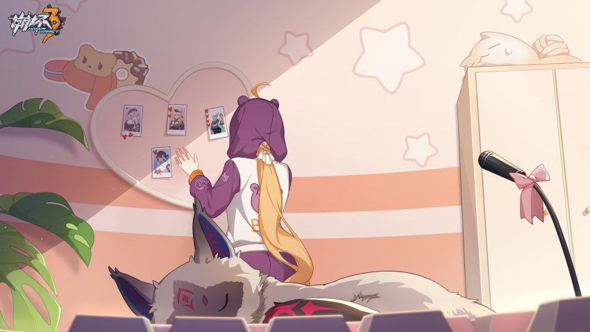 5girls, ahoge, animal_hood, bear_hood, bedroom, bianka_durandal_ataegina, bianka_durandal_ataegina_(valkyrie_gloria), cat