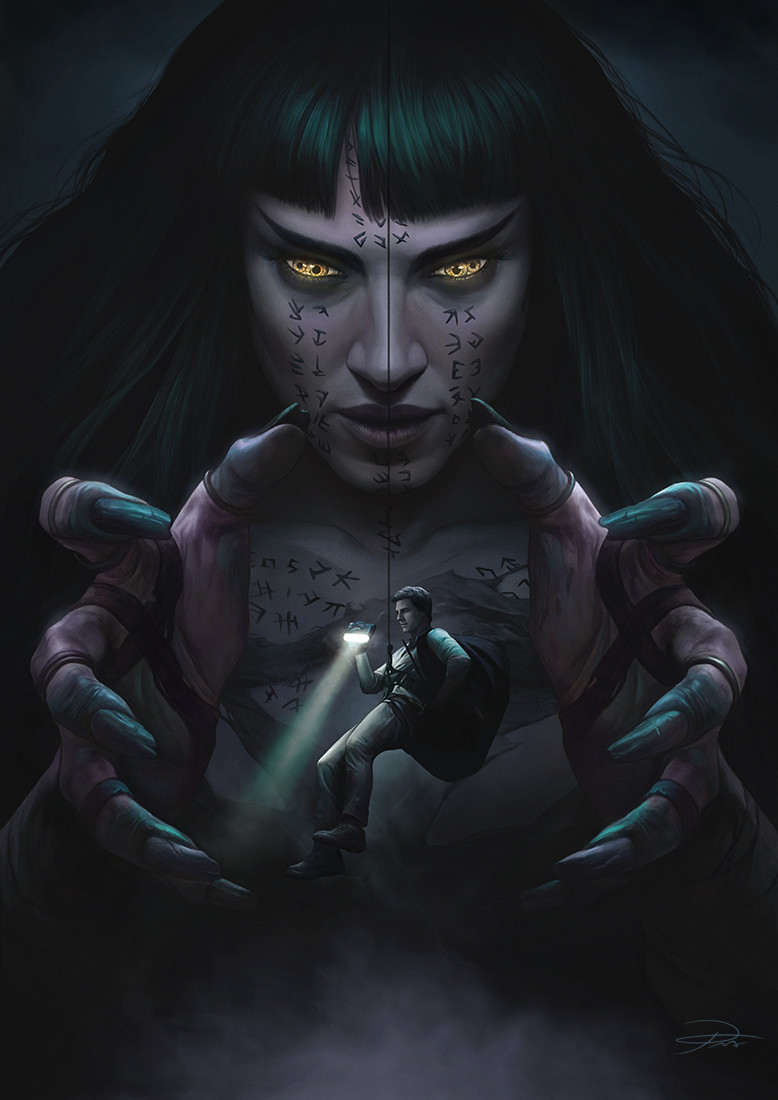 1boy, 1girl, backpack, bag, black_hair, character_request, claws, holding