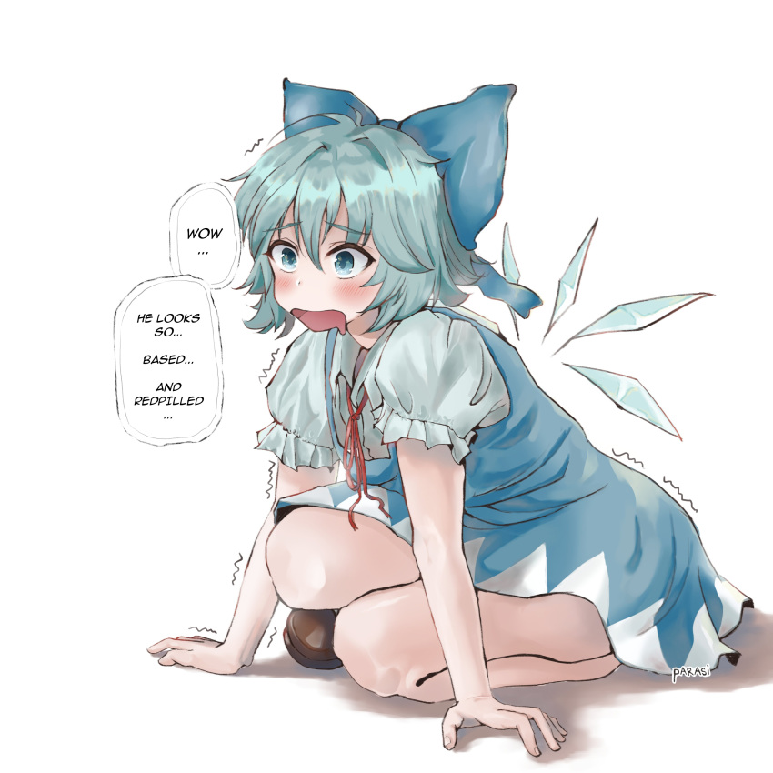1girl, absurdres, aroused, artist_name, blue_bow, blue_dress, blue_eyes, blue_hair