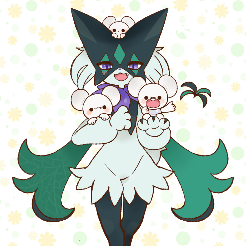 ._., 1girl, :3, alternate_color, animal_hands, animal_nose, black_eyes, blush