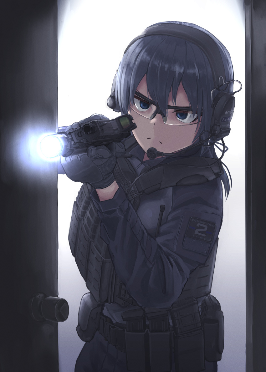 1girl, absurdres, black_eyes, black_hair, black_jacket, black_pants, black_vest, closed_mouth