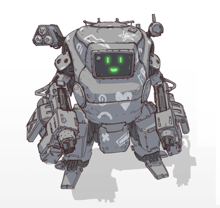 cable, dual_wielding, full_body, glowing, gun, highres, holding, holding_gun