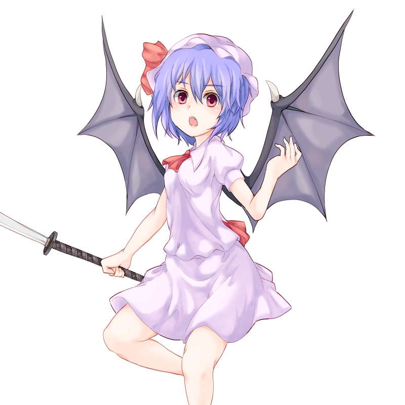 1girl, ascot, black_wings, blush, breasts, collared_shirt, commentary_request, demon_wings