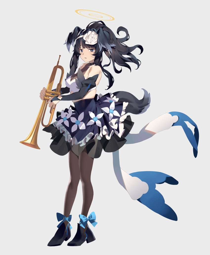 1girl, absurdres, alternate_costume, animal_ears, black_eyes, black_footwear, black_hair, black_pantyhose