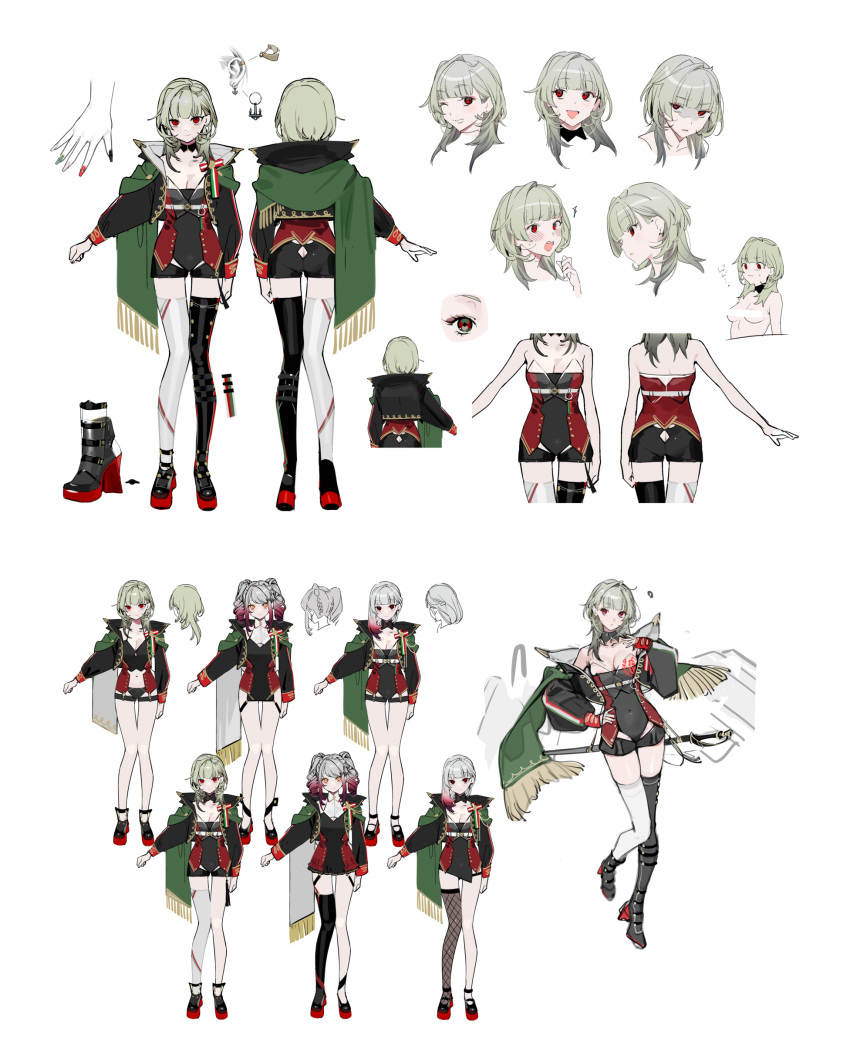 1girl, absurdres, asymmetrical_footwear, asymmetrical_legwear, azur_lane, black_thighhighs, boots, breast_tattoo