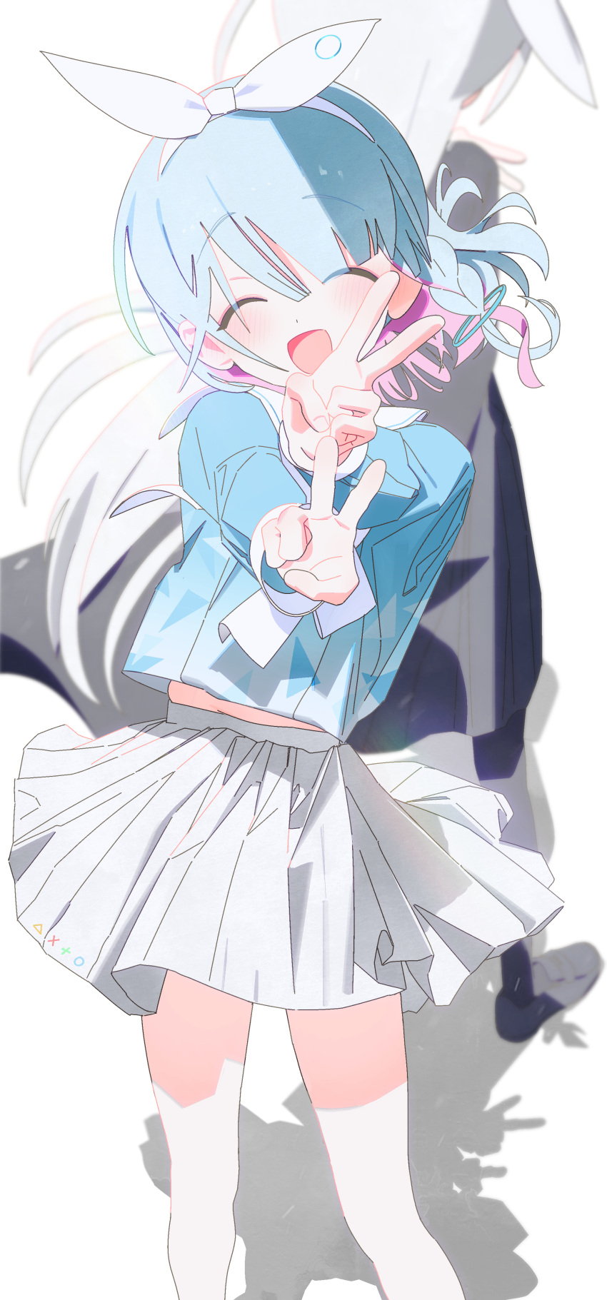 2girls, a.r.o.n.a_(blue_archive), absurdres, aqua_hair, arona_(blue_archive), blue_archive, blush, bm_tol