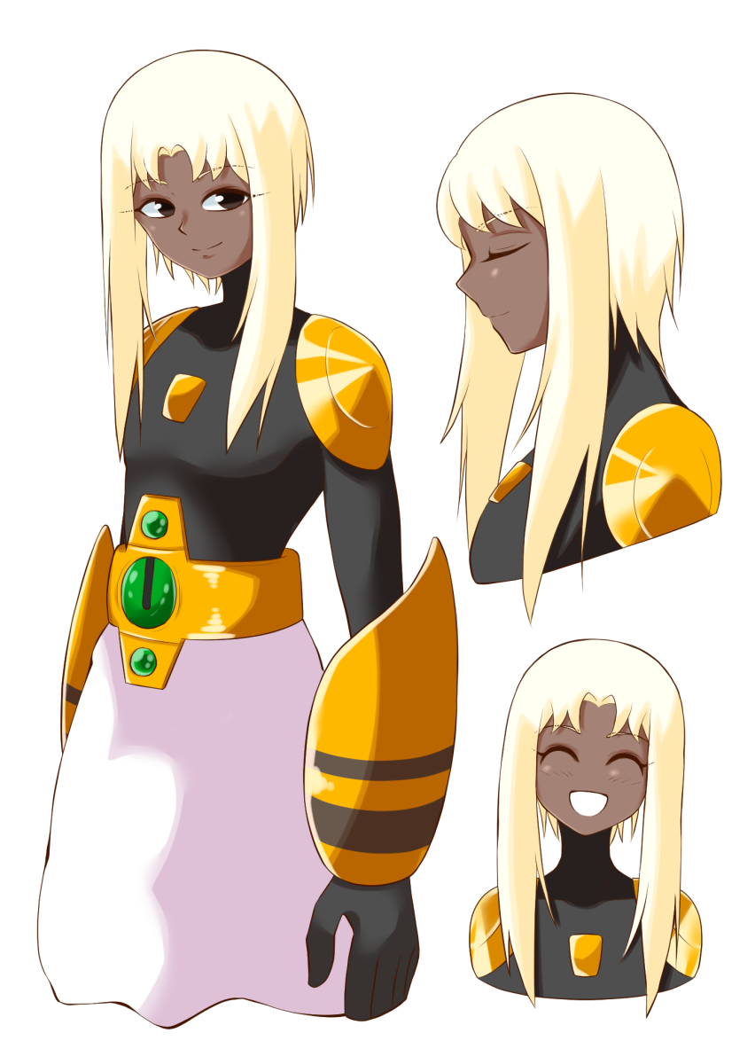 1other, blonde_hair, brown_eyes, collage, commentary_request, dark_skin, highres, hitotose9