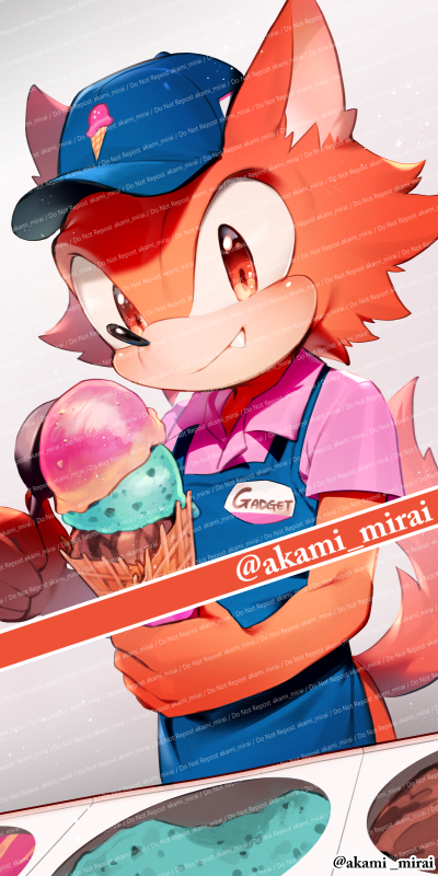 1boy, animal_ears, animal_nose, apron, artist_name, avatar_(sonic_forces), blue_apron, blue_headwear