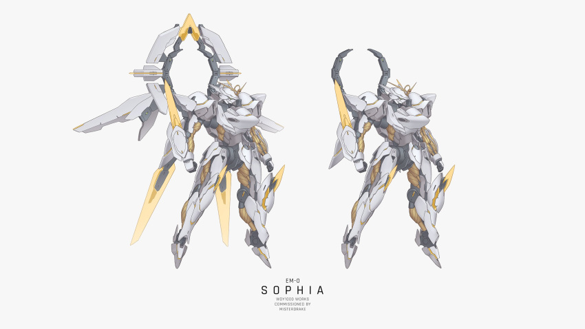 character_name, clenched_hands, commission, cross_ange, english_commentary, full_body, grey_background, highres