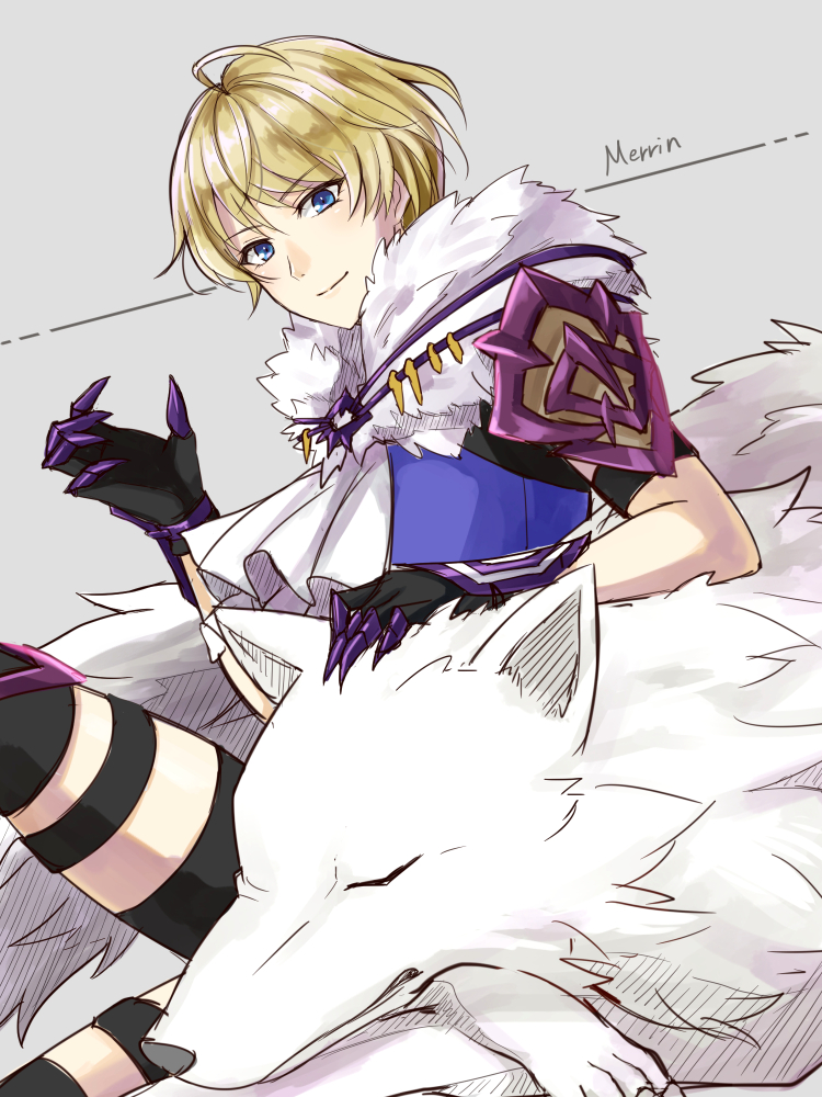1girl, animal, armor, ascot, black_gloves, blonde_hair, blue_eyes, fire_emblem