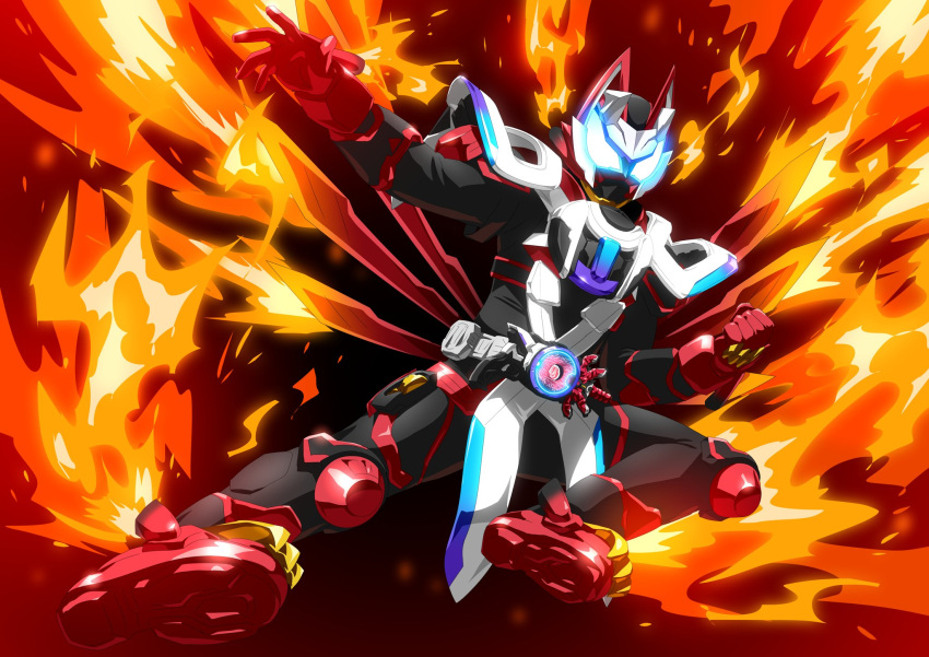 1boy, animal_ears, armor, black_armor, black_bodysuit, blue_background, blue_eyes, bodysuit
