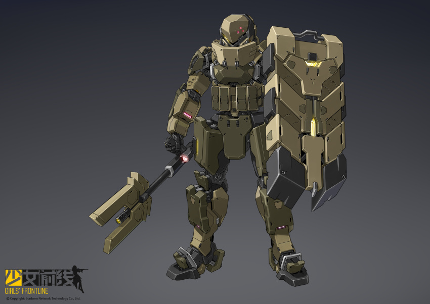 aegis_(girls'_frontline), armor, baton_(weapon), commentary, company_name, copyright, copyright_name, english_commentary