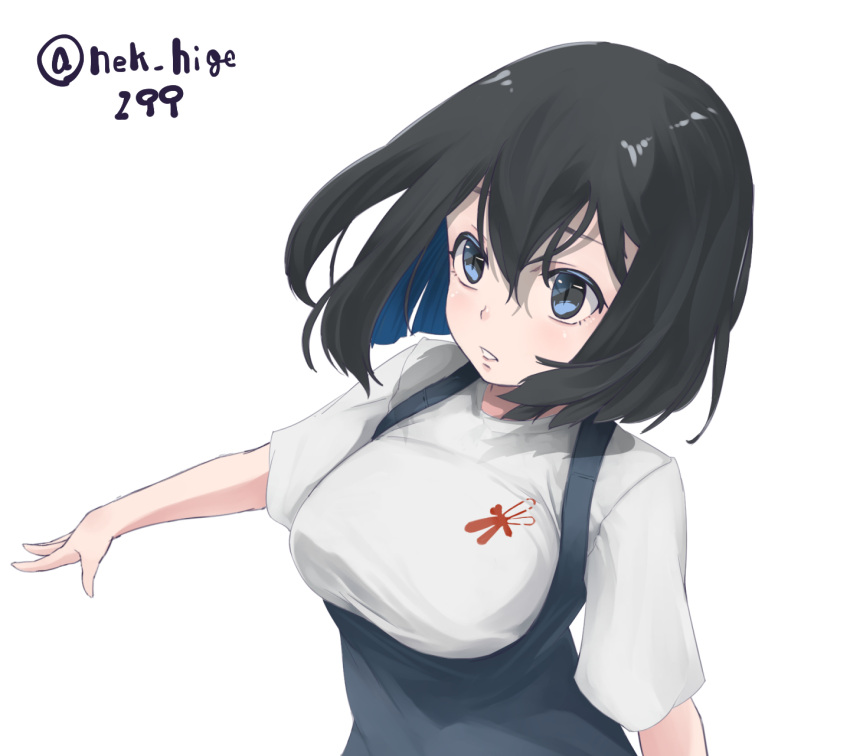 1girl, akitsu_maru_(kancolle), alternate_costume, black_hair, breasts, commentary_request, dragonfly_print, dress