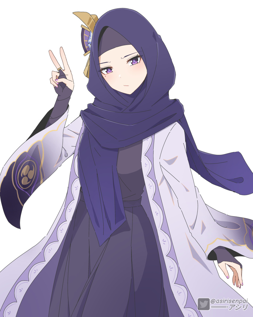 1girl, abaya, absurdres, adapted_costume, alternate_costume, asiri_senpai, bridal_gauntlets, commentary