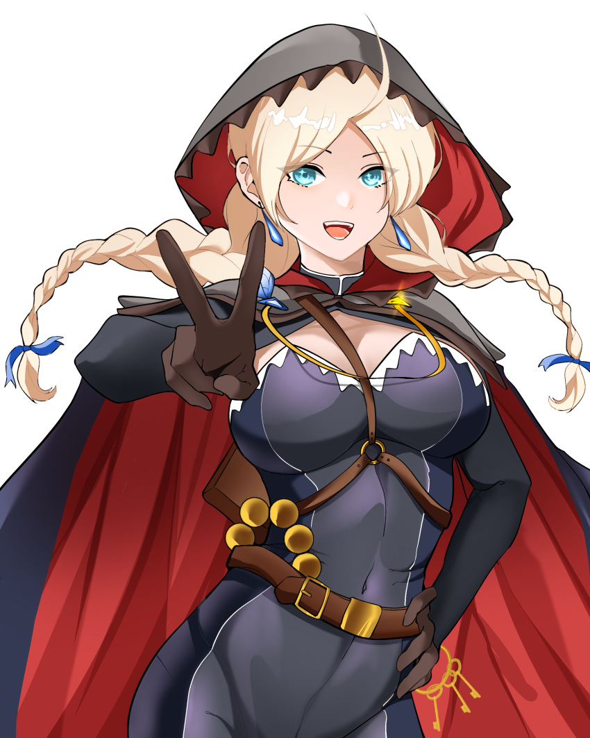 1girl, absurdres, ahoge, belt, blue_bodysuit, blue_brooch, blue_eyes, blue_feathers