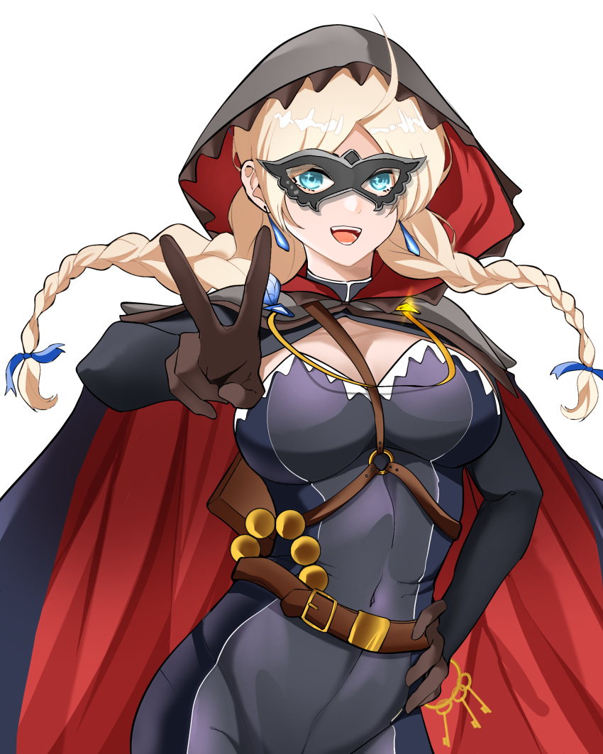 1girl, absurdres, ahoge, belt, blue_bodysuit, blue_brooch, blue_eyes, blue_feathers
