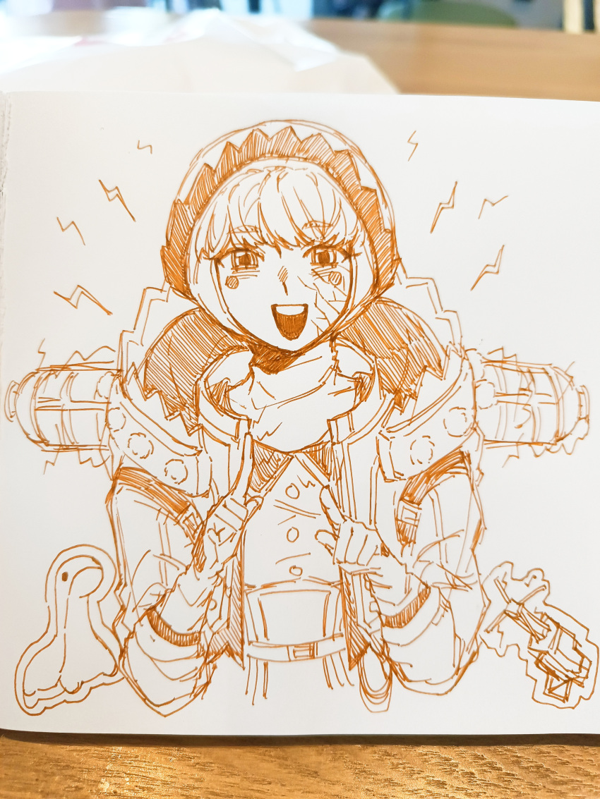 1girl, absurdres, animification, apex_legends, energy_reader_(apex_legends), gloves, hat, highres