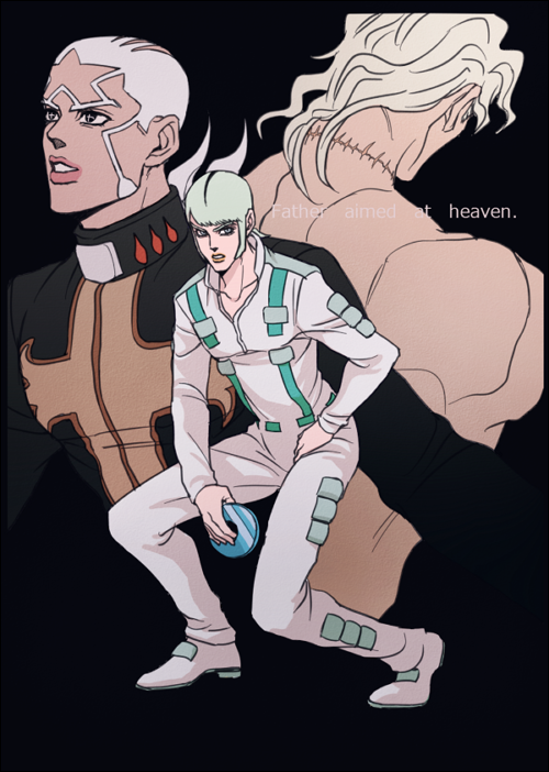 3boys, blonde_hair, dark-skinned_male, dark_skin, dio_brando, donatello_versus, enrico_pucci, from_behind