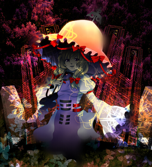 blonde_hair, hat, long_hair, purple_eyes, rebanira, touhou, violet_eyes, yakumo_yukari