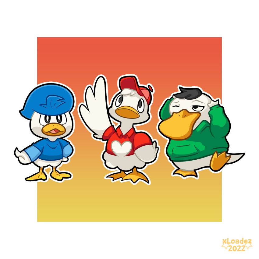 bird, blue_headwear, blue_shirt, dewey_duck, duck, ducklett, ducktales, green_shirt