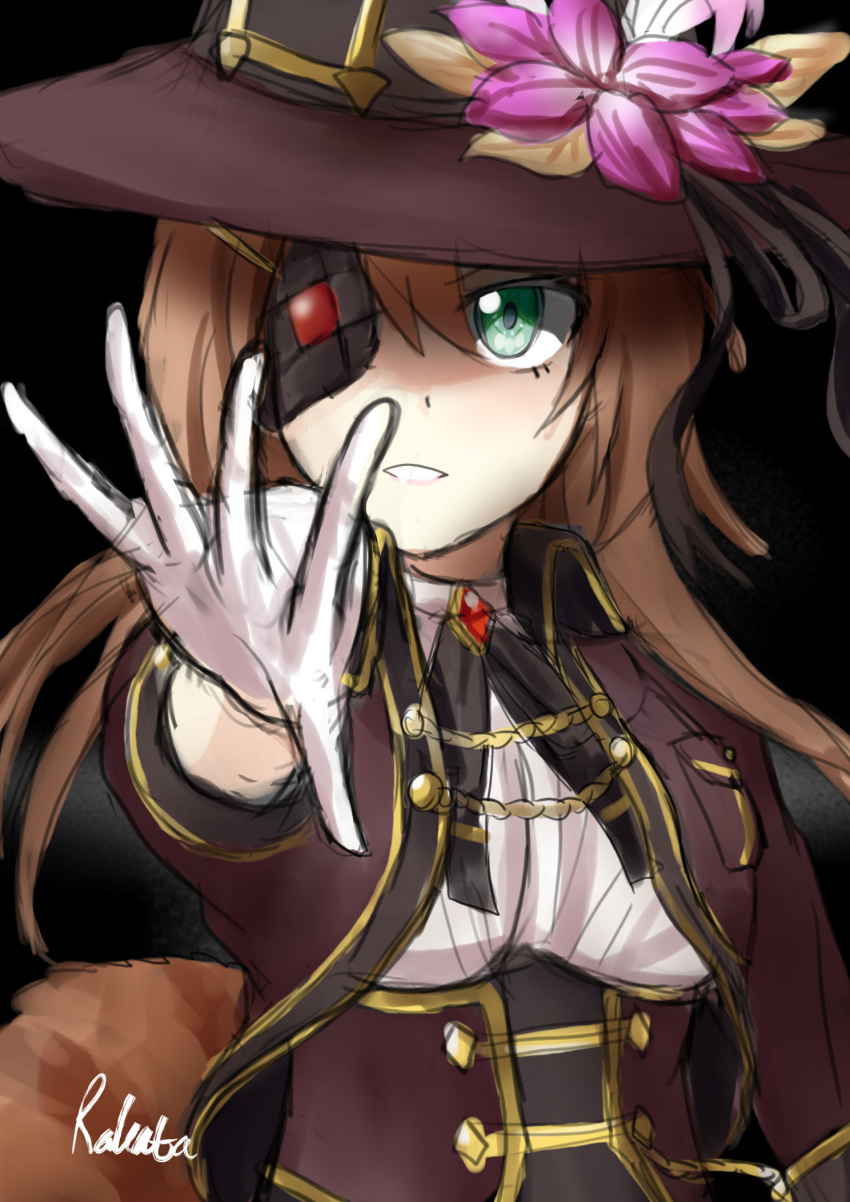 1girl, artist_name, ayunda_risu, bandages, blonde_hair, breasts, brooch, cape