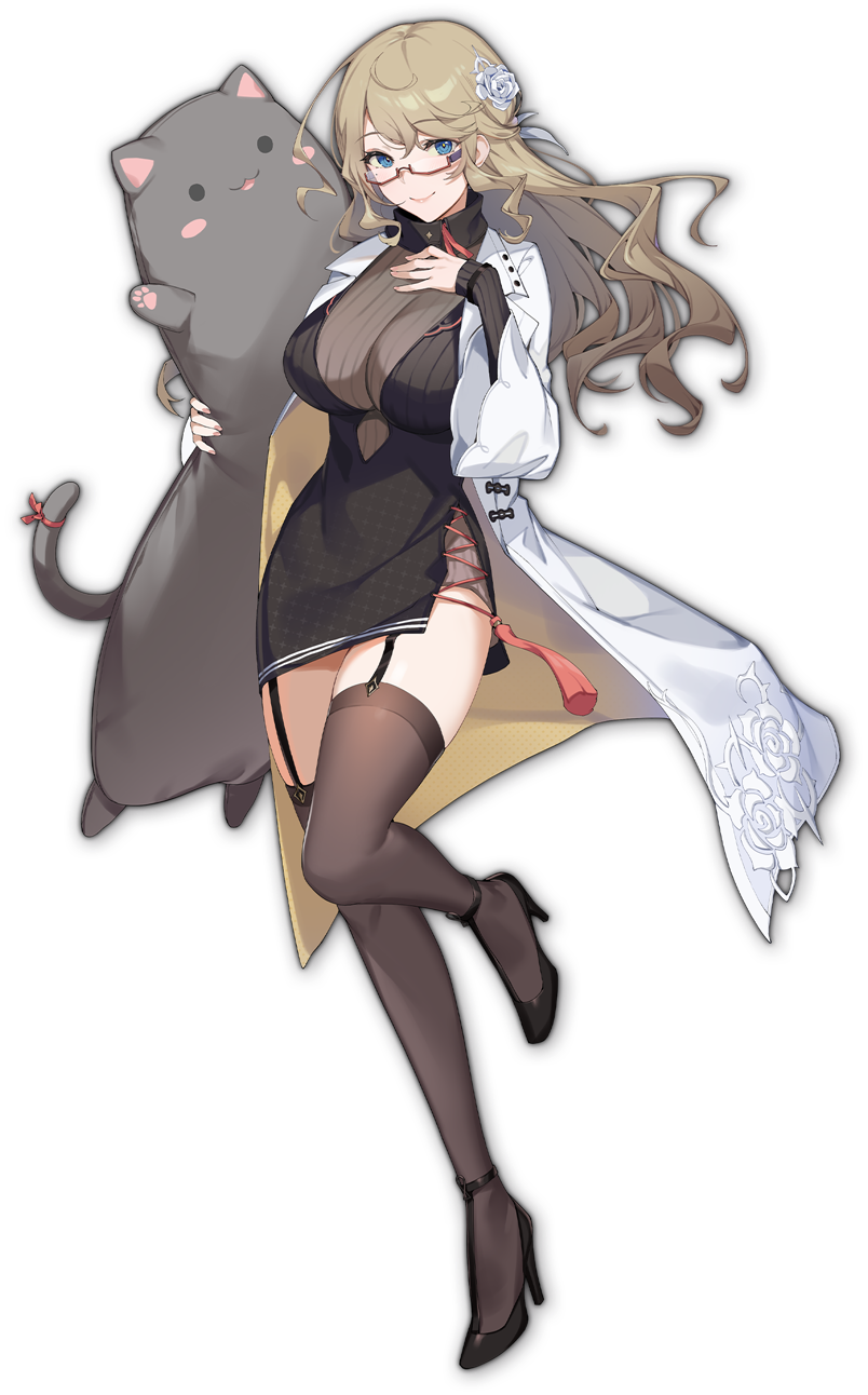 1girl, artist_request, black_dress, black_footwear, blue_eyes, dress, flower, full_body